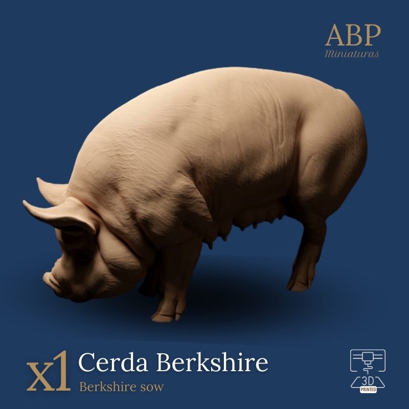 Cerda Berkshire comiendo