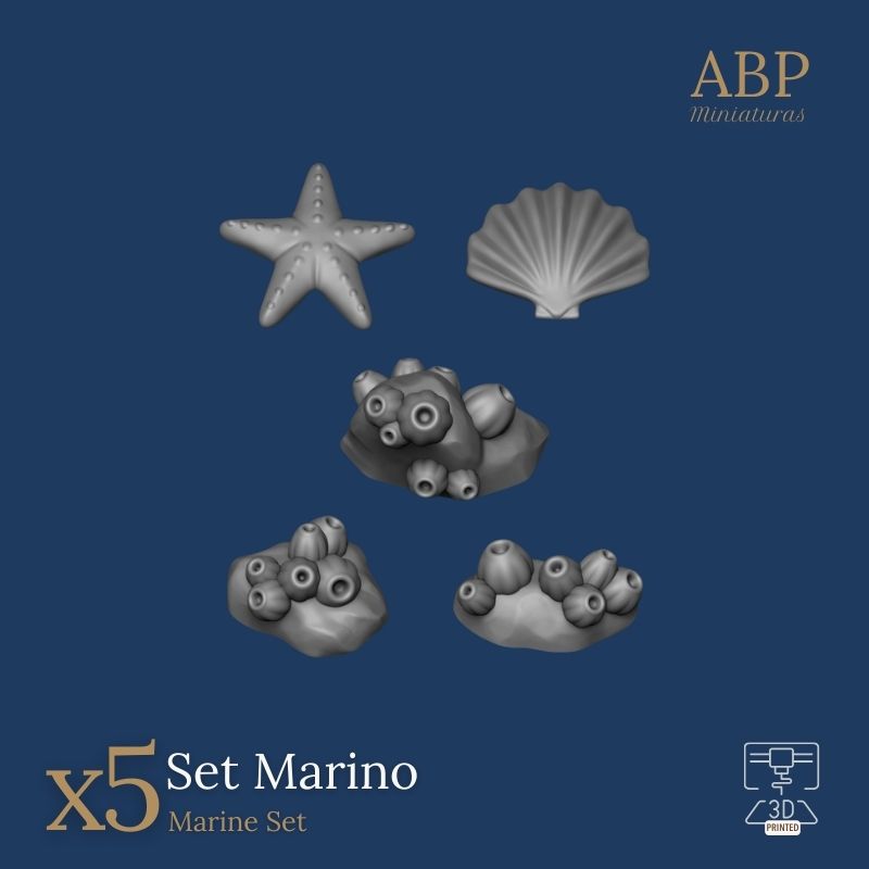 Set Marino - Conchas y Corales