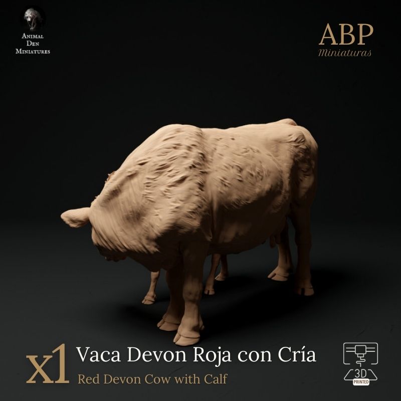 Vaca Devon Roja con cría