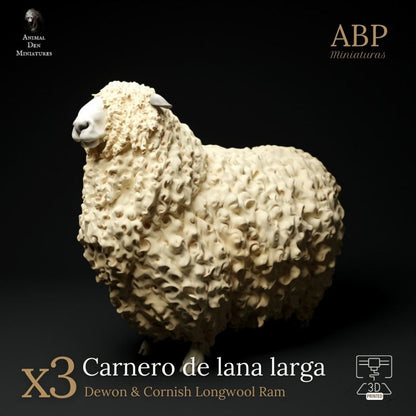 Set de 3 Carnero de lana larga
