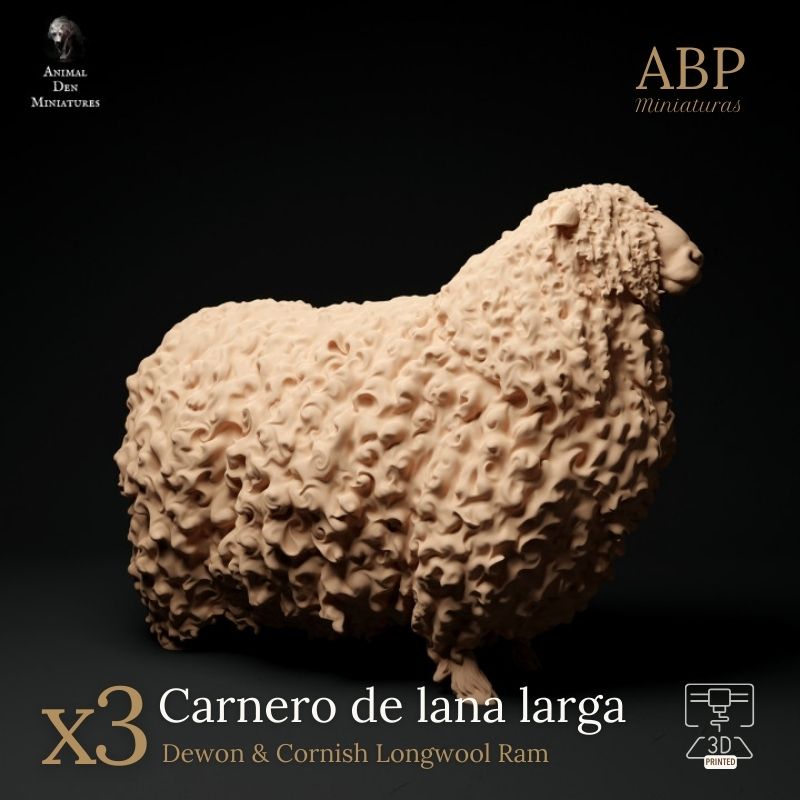 Set de 3 Carnero de lana larga