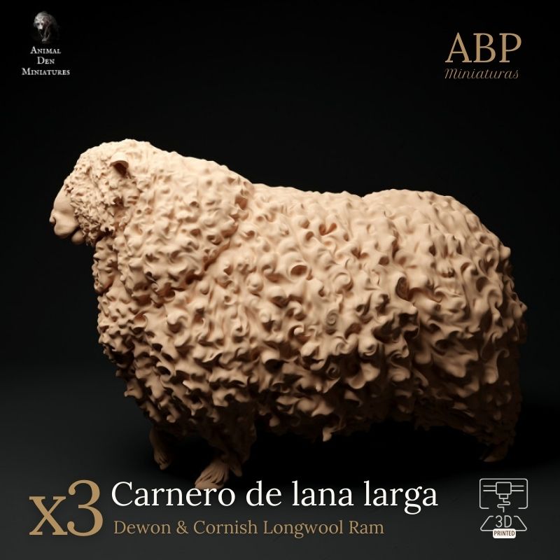 Set de 3 Carnero de lana larga