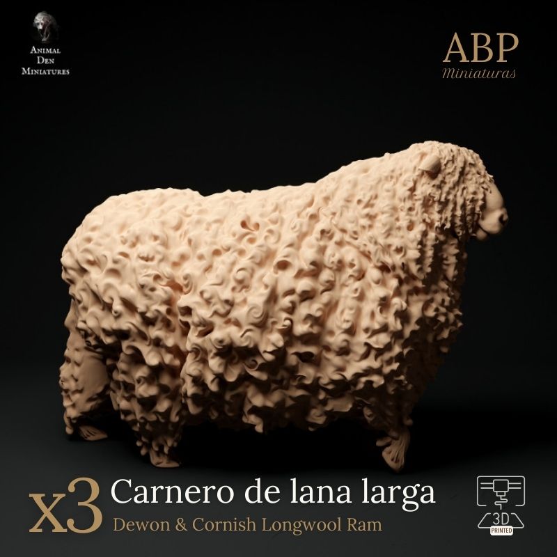 Set de 3 Carnero de lana larga