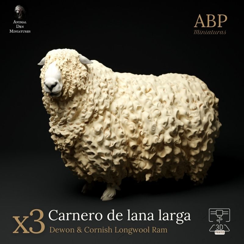 Set de 3 Carnero de lana larga