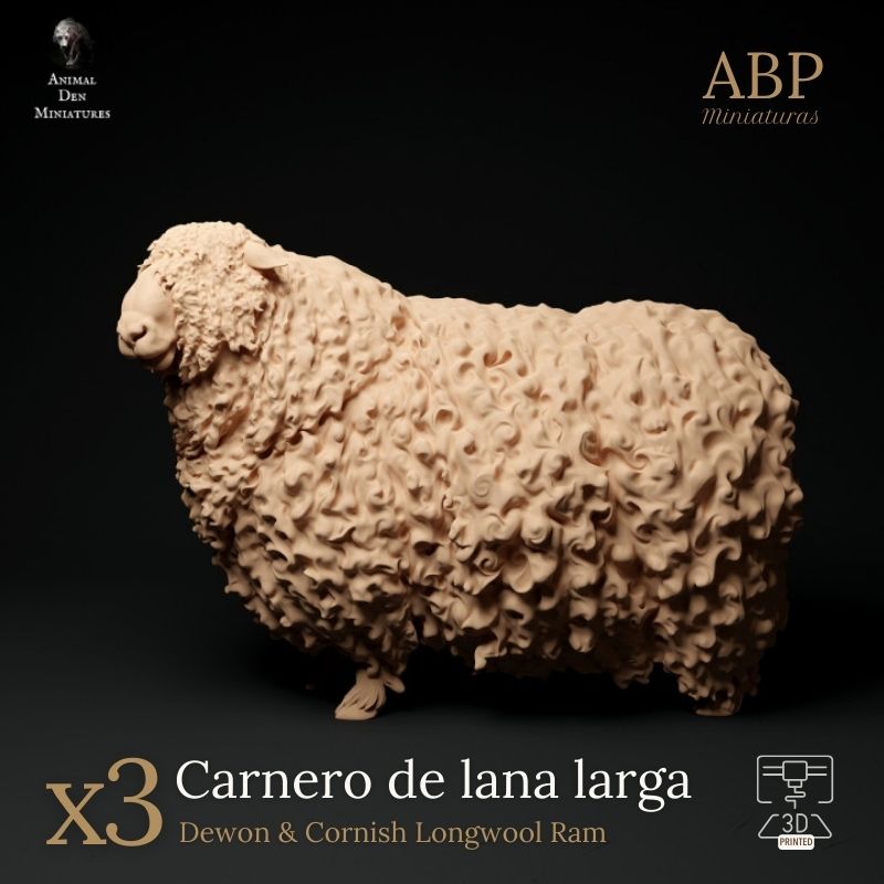 Set de 3 Carnero de lana larga