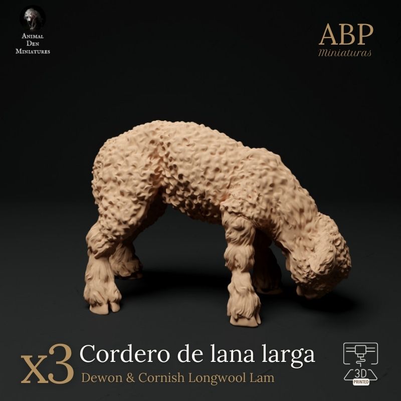 Set de 3 Corderos de Lana Larga