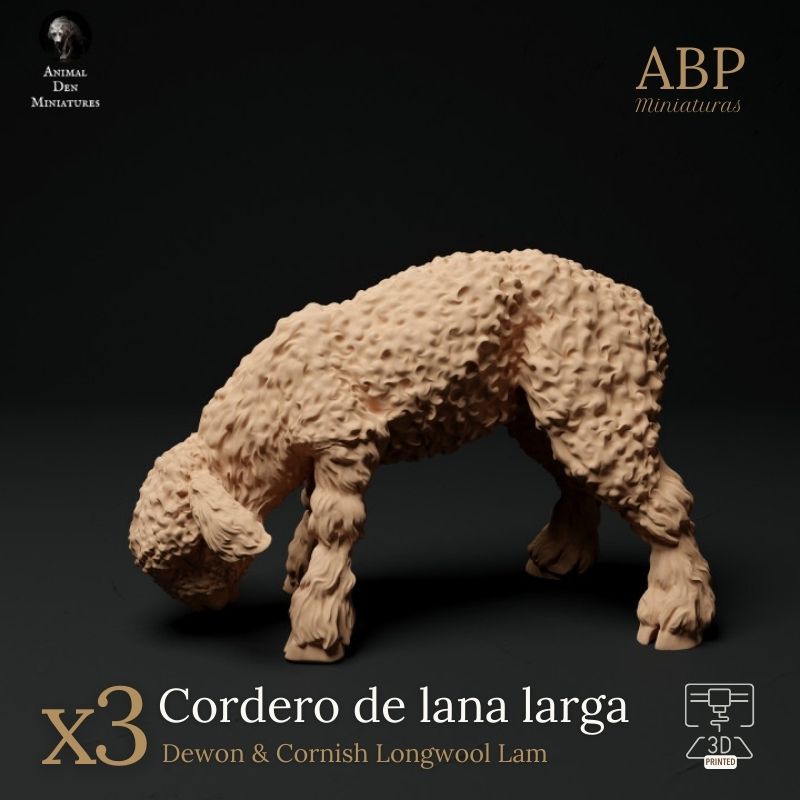 Set de 3 Corderos de Lana Larga