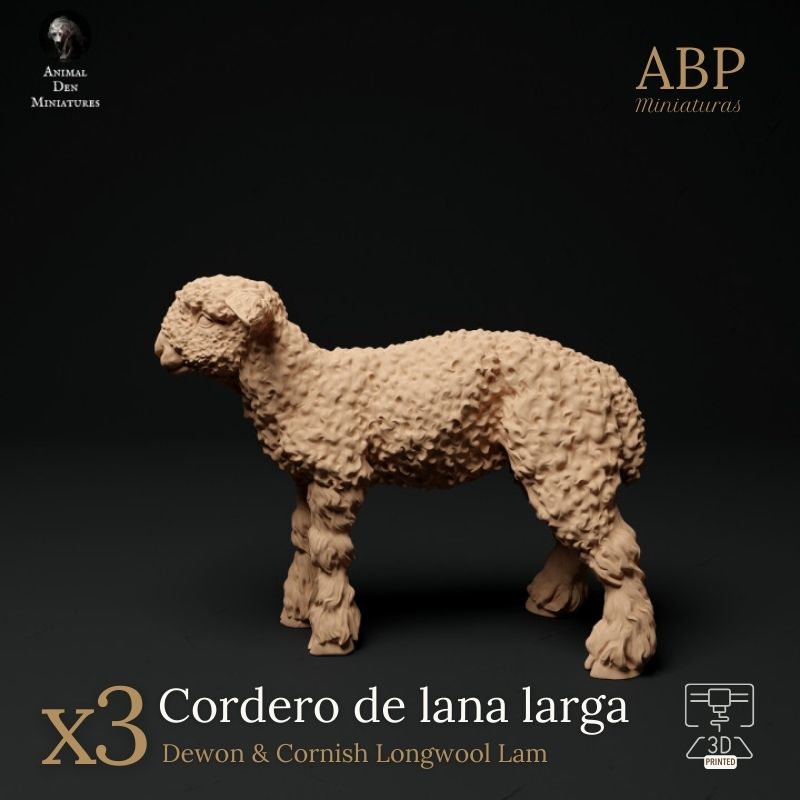 Set de 3 Corderos de Lana Larga