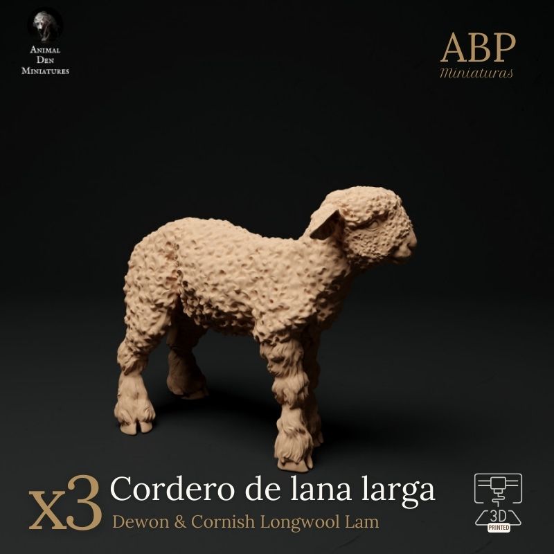 Set de 3 Corderos de Lana Larga