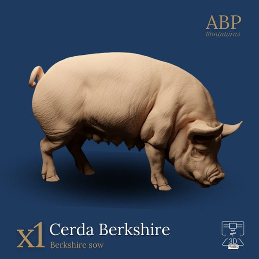 Cerda Berkshire comiendo