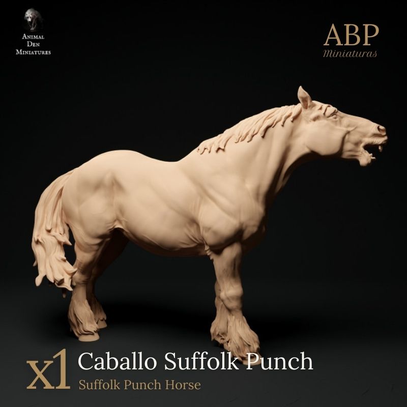 Caballo Suffolk Punch Relinchando
