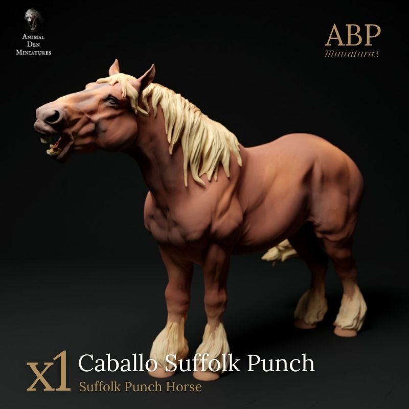 Caballo Suffolk Punch Relinchando
