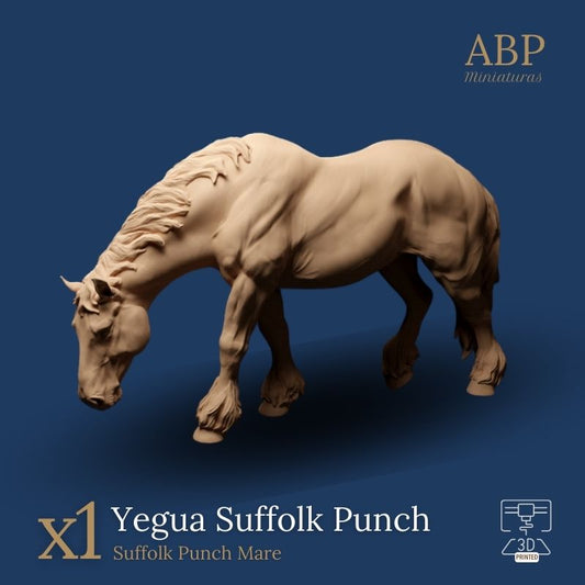 Yegua Suffolk Punch Pastando