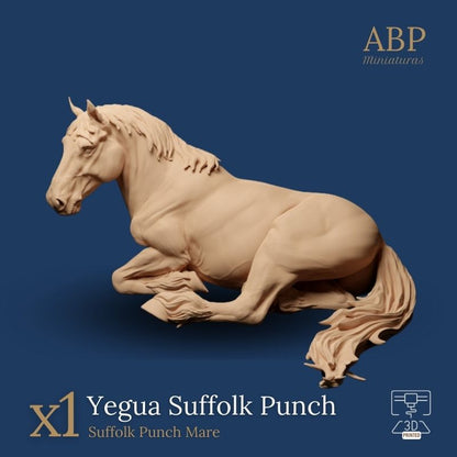 Yegua Suffolk Punch Tumbada
