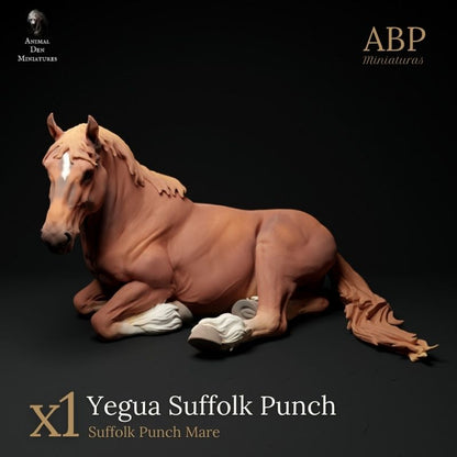 Yegua Suffolk Punch Tumbada