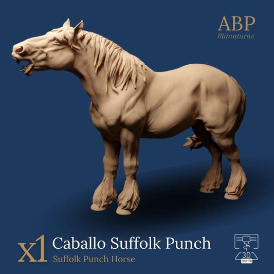Caballo Suffolk Punch Relinchando