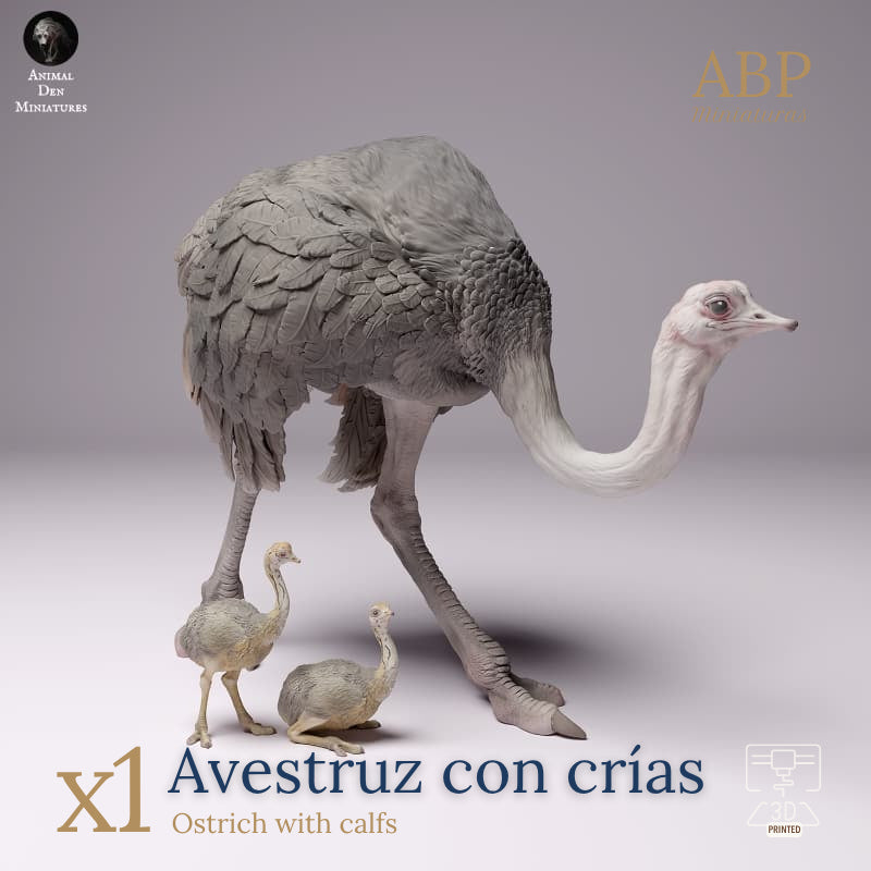 Avestruz con crías