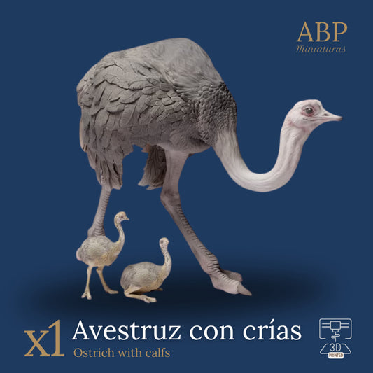 Avestruz con crías
